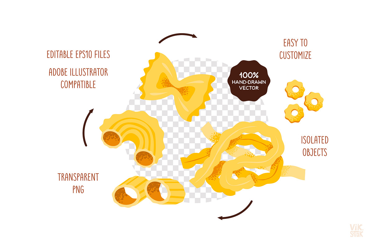 Italian Pasta | Hand-Drawn Pasta, a Food Illustration by vik.stock (Photo 3 of 6)