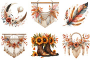 Watercolor Autumn Boho Clipart, an Illustration by DreamArtGraphic (Thumbnail 3 of 7)