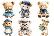 Cute Sailor Teddy Bear Clipart, an Illustration by Designworld (Thumbnail 2 of 6)