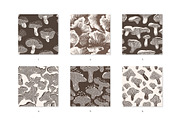 Mushrooms. Seamless Patterns Set, a Pattern Graphic by Curly_Pat (Thumbnail 3 of 5)