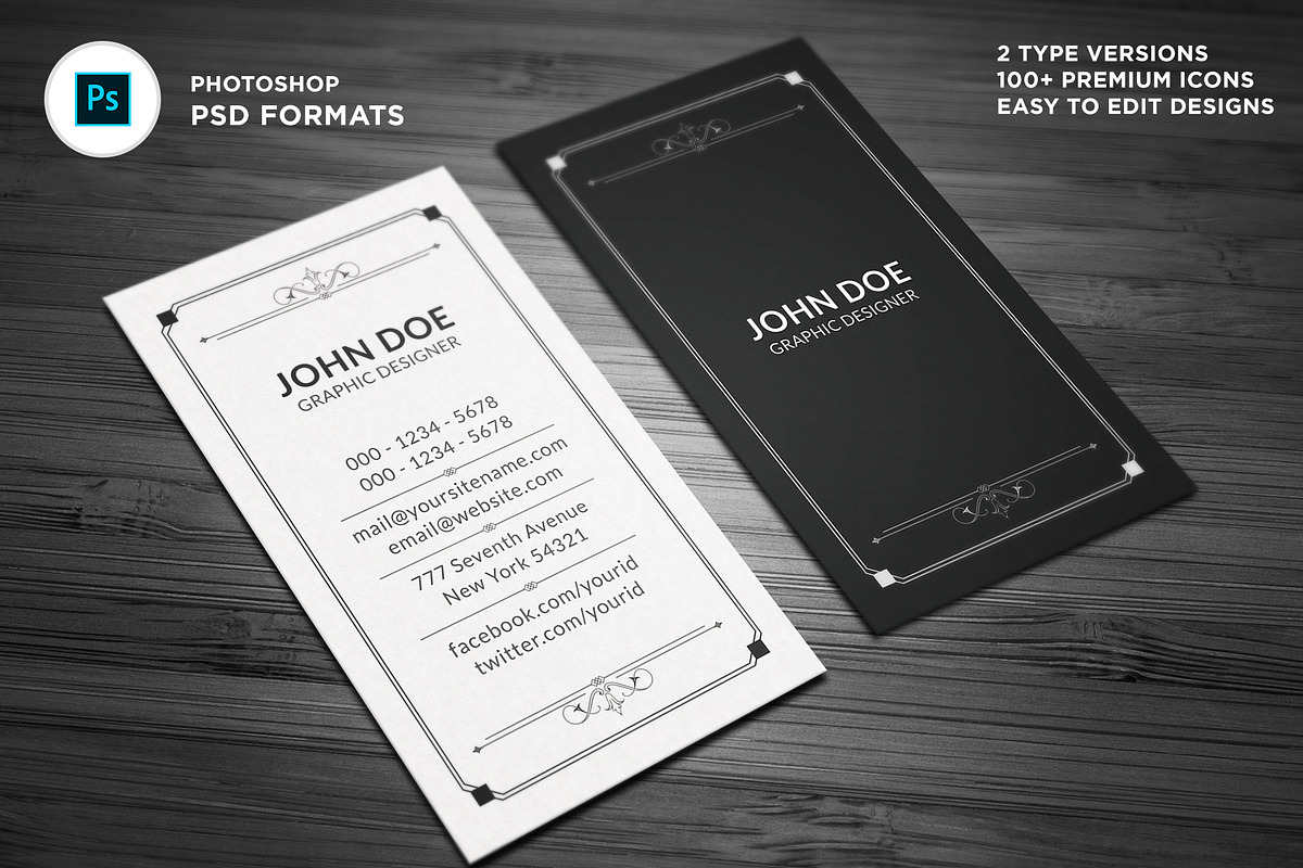 Elegant Vertical Business Cards, a Business Card Template by Galaxiya (Photo 1 of 8)