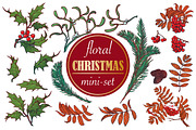 Floral Christmas Mini-set, an Object Graphic by AntonPix Studio (Thumbnail 1 of 4)