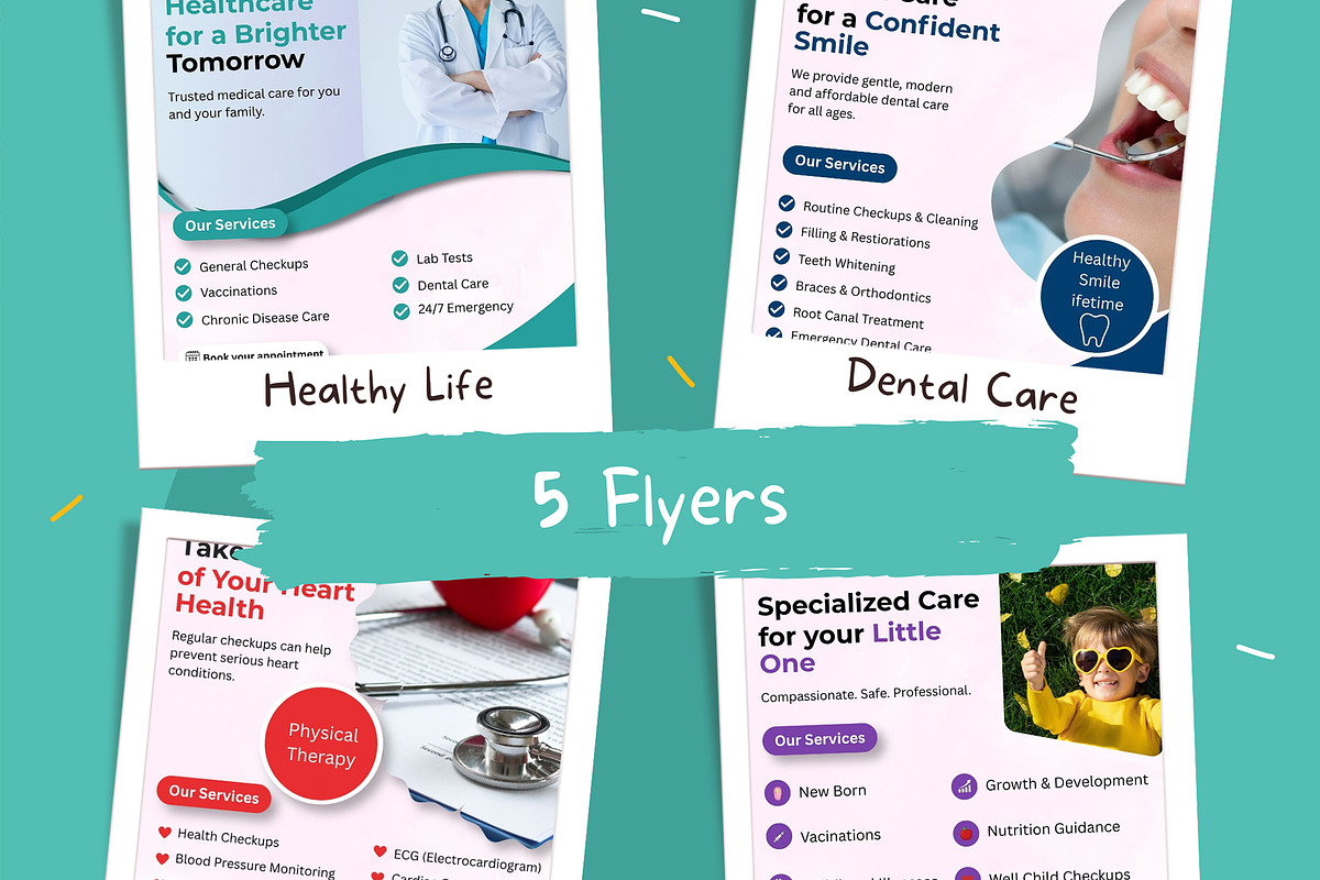 Clinic Flyer Template Editable Canva, a Flyer Template by Mohammad Sarfaraz (Photo 5 of 11)