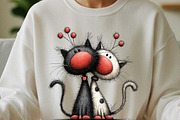 Whimsical Cat Birthday Clipart Set, an Illustration by one-touch (Thumbnail 2 of 16)