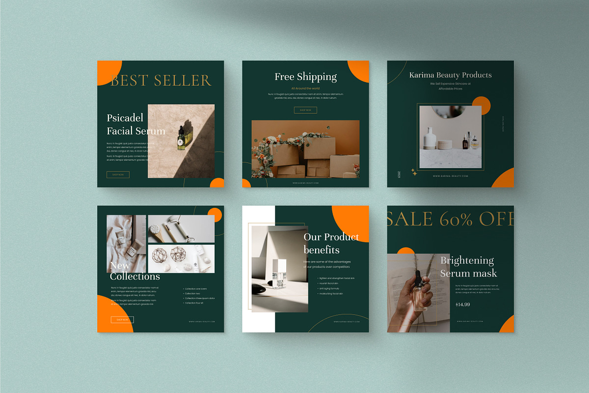 Beauty Product Instagram Template, a Social Media Template by prajapixels (Photo 2 of 4)