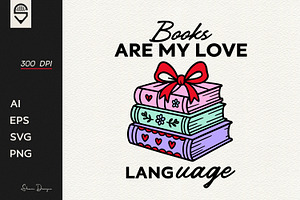 Books Are My Love Language, a Graphic by shaondesigns
