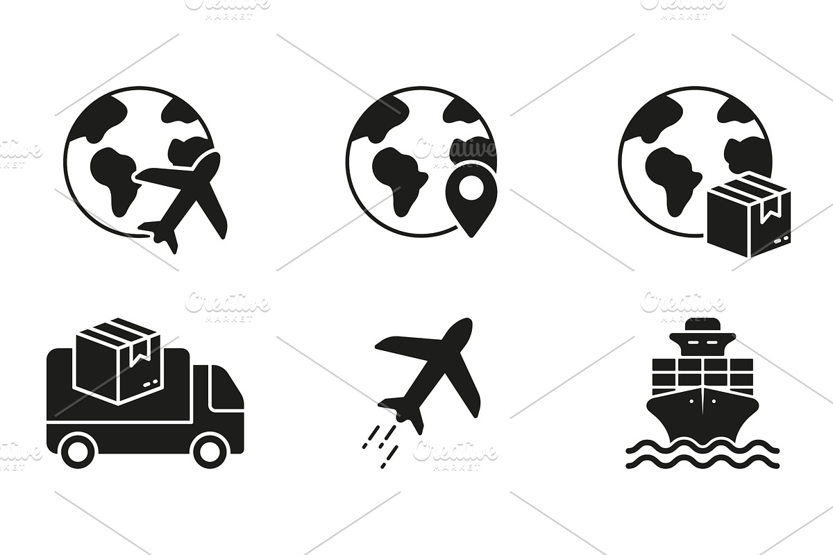 International Shipping Icons, a Transportation Illustration by Gentle Studio