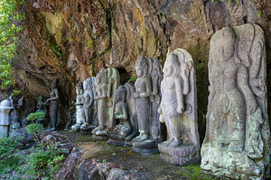 Buddhist statue group at Mitaki-Dera temple in Hiroshima, Japan, an Arts & Entertainment Photo by GoodGoods