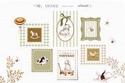 Vintage Animals Toys and Flowers, an Animal Illustration by TL Design (Thumbnail 5 of 8)