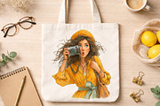 Watercolor Summer Girls Clipart PNG, an Illustration by Canvas Craft (Thumbnail 7 of 7)