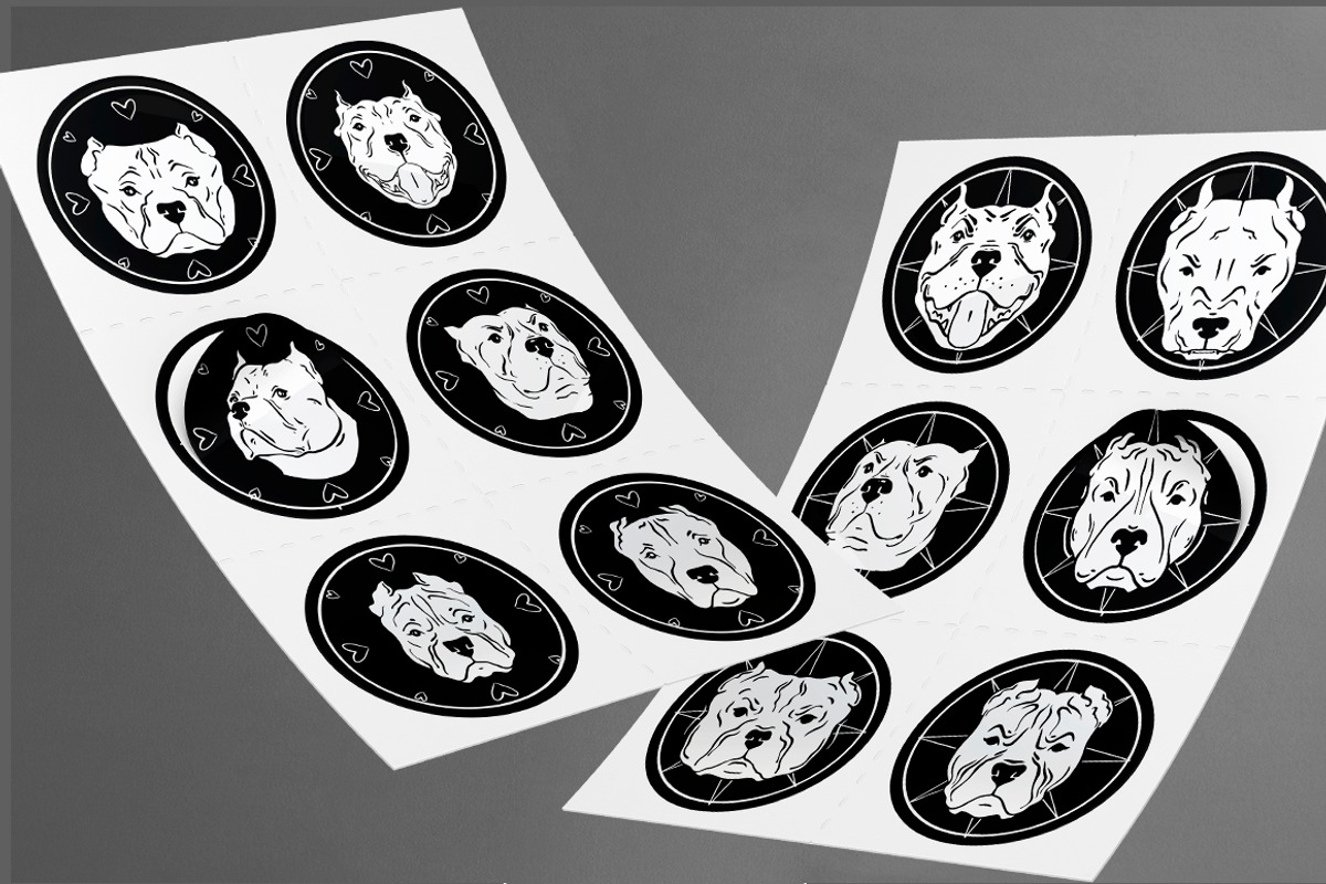 PIT BULL - set for pitbull lovers, an Illustration by Ja Polina ArtShop (Photo 6 of 10)