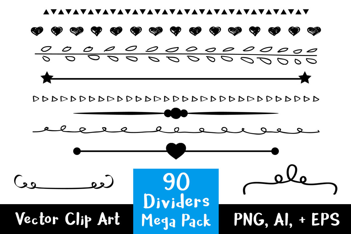 90 Simple Dividers Mega Pack, an Object Graphic by The Digital Download Shop (Photo 1 of 4)