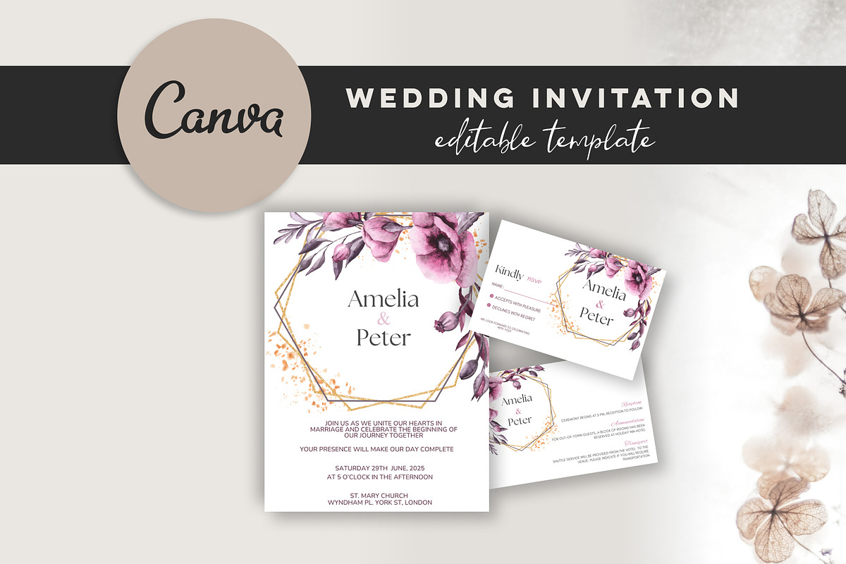 Modern Wedding Invitation, an Invitation Template by Design House (Photo 2 of 16)