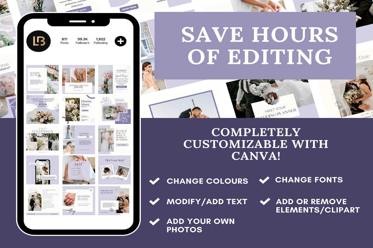 Purple Wedding/Florist Instagram, a Social Media Template by LushBury (Photo 7 of 9)
