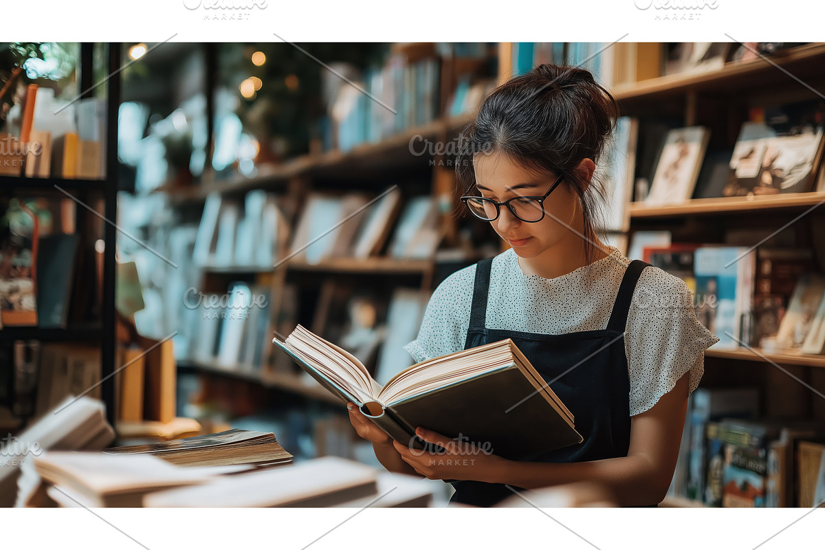 Woman Reading a Book in Cozy, an Education Illustration by CREATIVEDEF