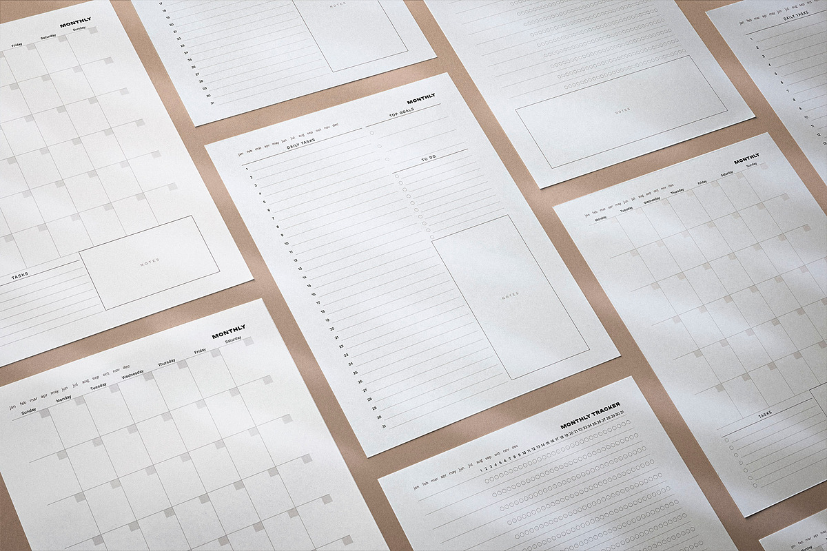 3-in-1 Undated Monthly Planner, a Stationery Template by PickMimi (Photo 2 of 4)