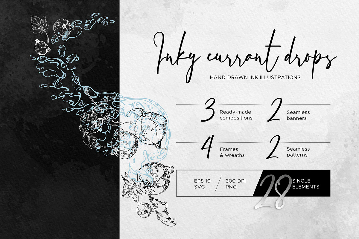 Inky currant drops, a Food Illustration by MsFlaffy (Photo 1 of 10)