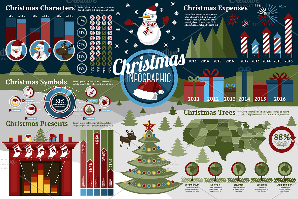 Set of Christmas Infographics, an Illustration by Tashal (Photo 2 of 2)