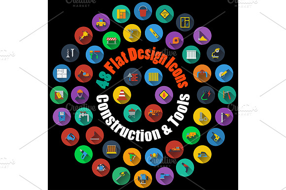 48 Construction And Tools Icons