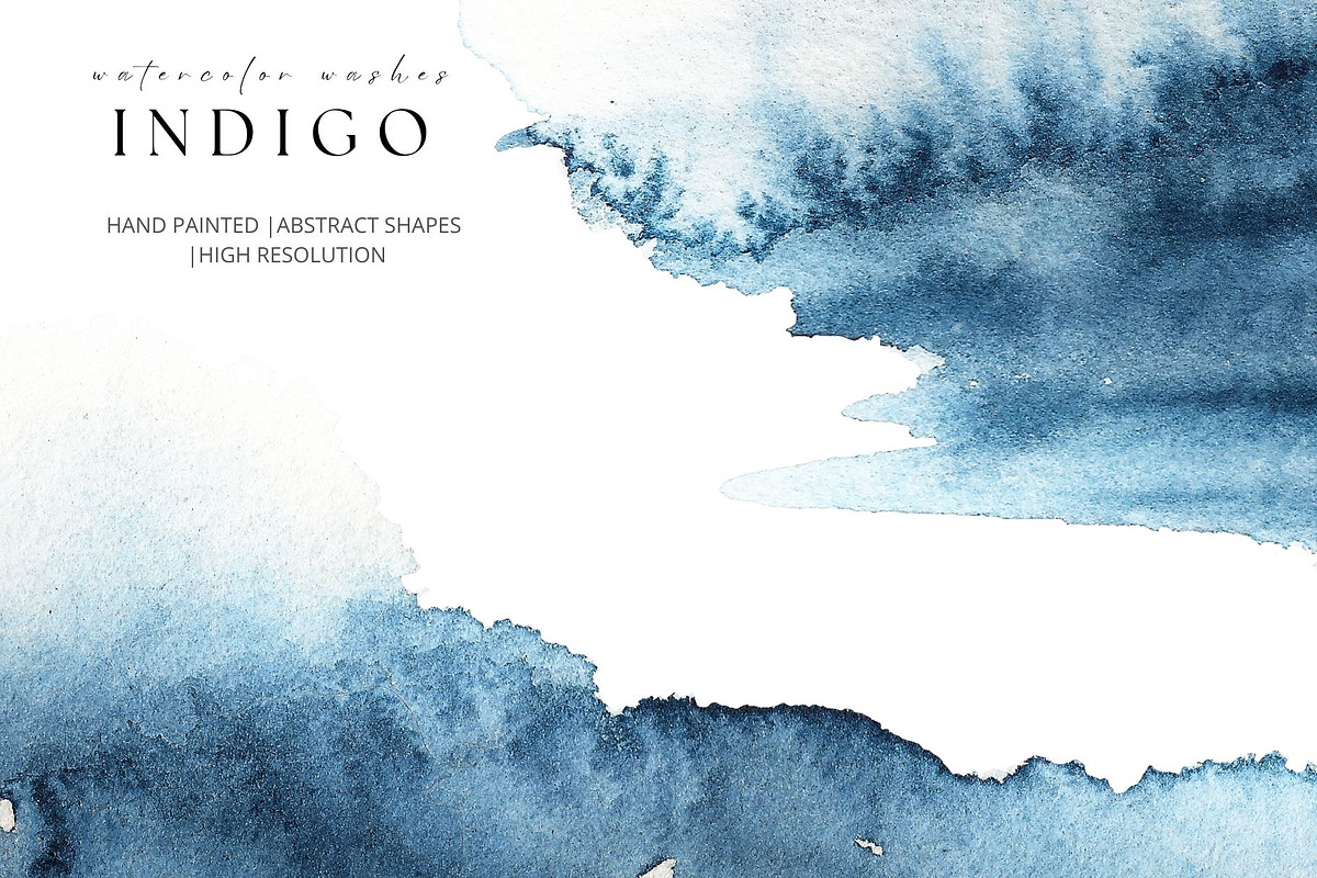 Indigo Blue Watercolor Washes, a Texture Graphic by Kolorata Art (Photo 4 of 5)
