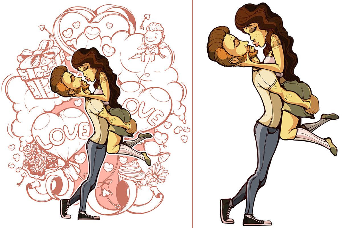 Embrace love couple, a Person Illustration by yuanden graphics (Photo 1 of 2)