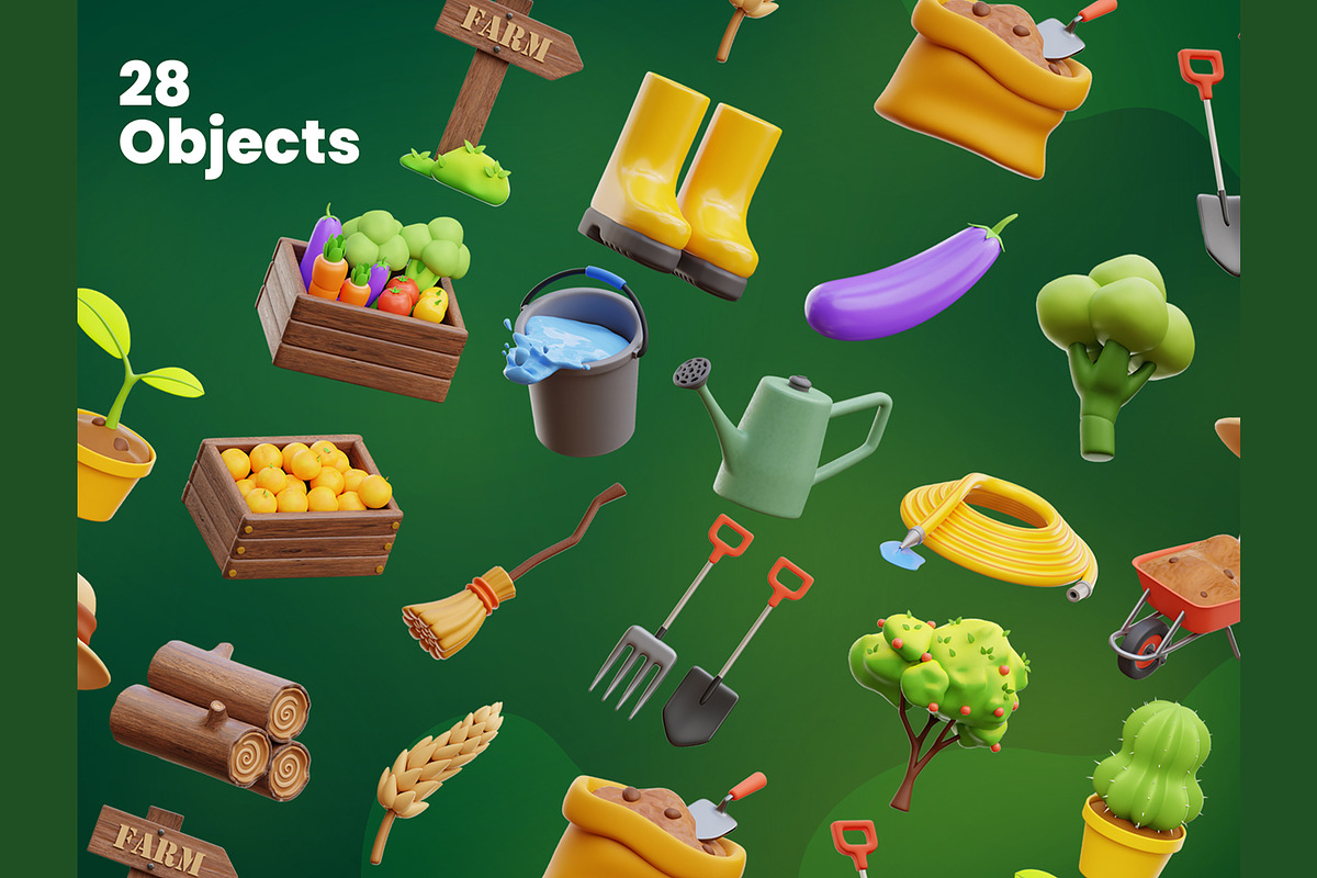 Agriculture 3D Icons, an Object 3D Model by Rakata Studio (Photo 5 of 7)