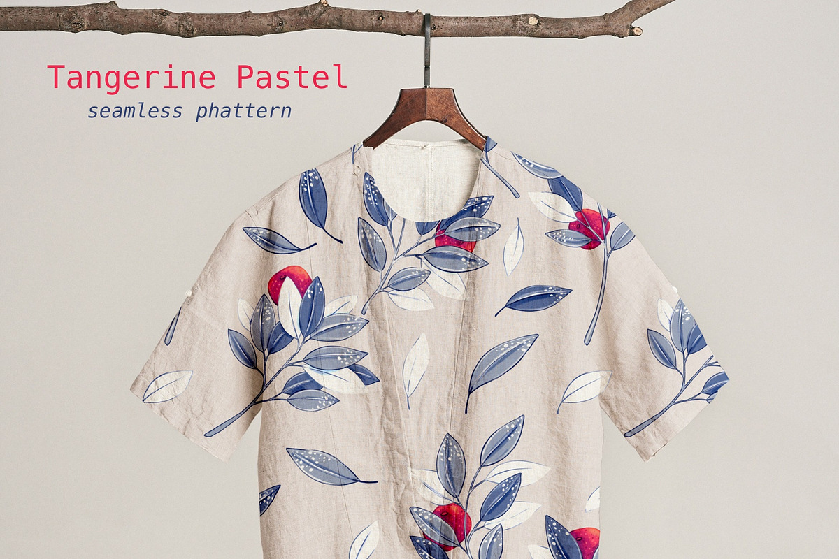 Tangerine Pastel Seamless Patterns, a Pattern Graphic by Marta & Livonka (Photo 13 of 17)