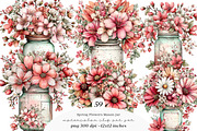 Spring flowers mason jar clipart, an Illustration by SinaCreation (Thumbnail 1 of 11)