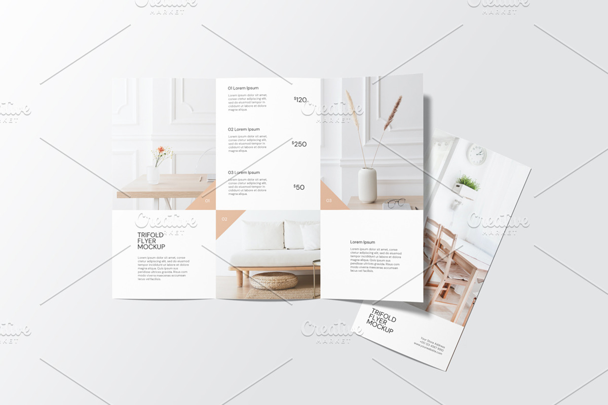 DL Trifold Brochure Flyer Mockup, an Advertising Mockup by Rizky Audymas (Photo 7 of 7)