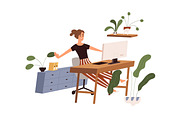 People do workout at workplace set, a Person Illustration by Good Studio (Thumbnail 6 of 9)