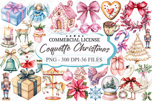 Coquette Christmas Clipart, an Illustration by designcity5