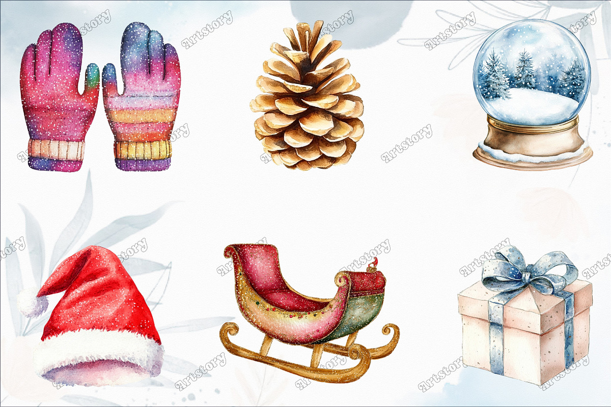 Glitter Christmas Sublimation Clipar, an Illustration by designcity5 (Photo 2 of 5)