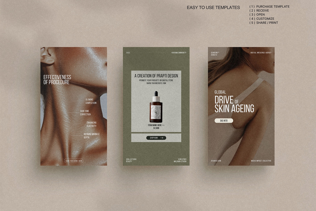 Skincare Canva Stories for Instagram preview 4