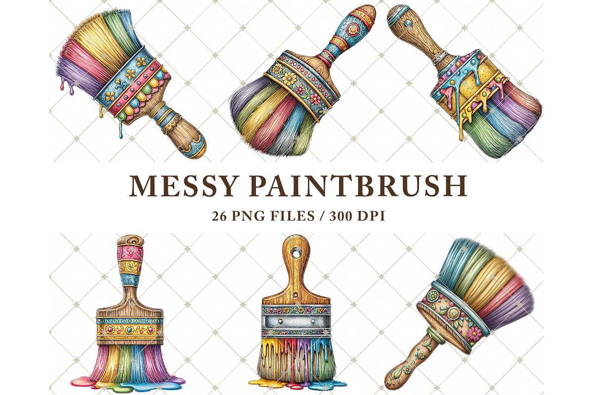 Messy Paintbrush Clipart PNG, an Illustration by Memories By Lea (Photo 2 of 8)