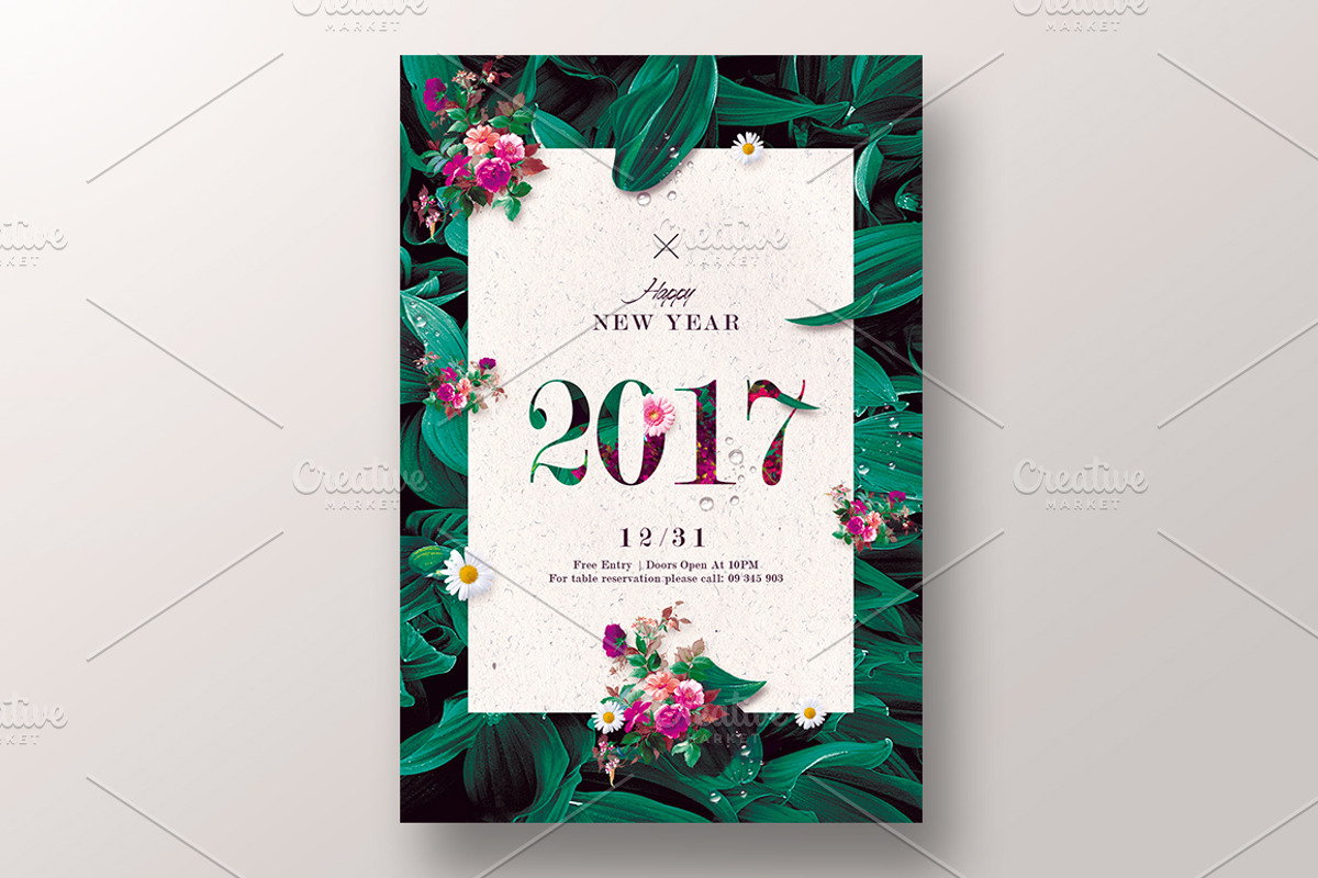 Classy New Year - Floral Invitation, a Templates & Theme by Rome B Creation (Photo 4 of 4)