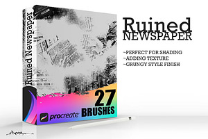 Ruined Newspaper Procreate Brushes