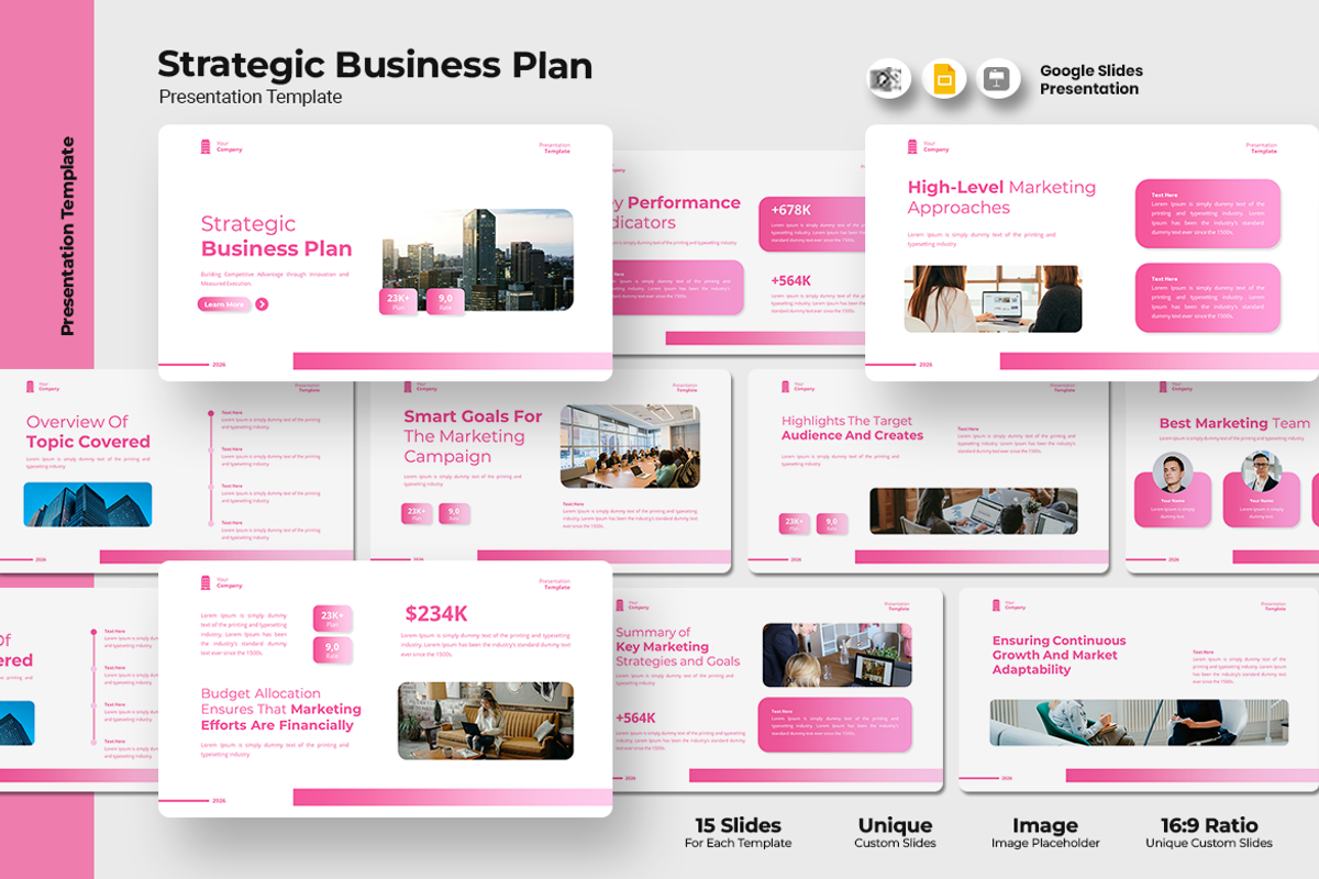 Strategic Business Plan Google Slide, a Presentation Template by Iqsiart Studio (Photo 1 of 3)