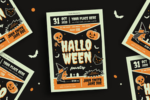 Retro Halloween Party Flyer, a Flyer Template by VectorVactory