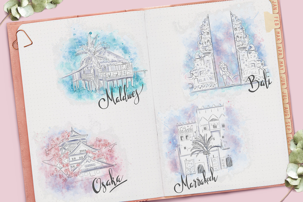 Couples travel bucket list, an Illustration by Kate Snitser (Photo 7 of 7)