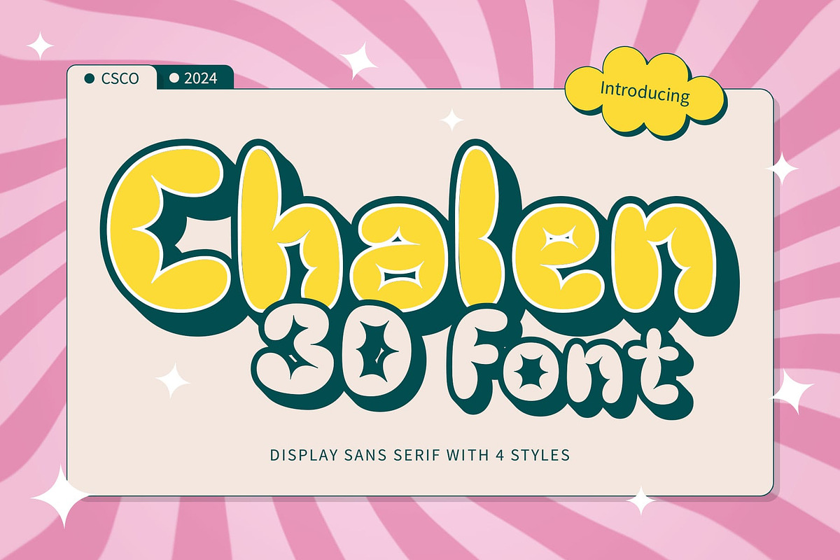 Chalen 3D, a Sans Serif Font by Craft Supply Co. (Photo 1 of 8)