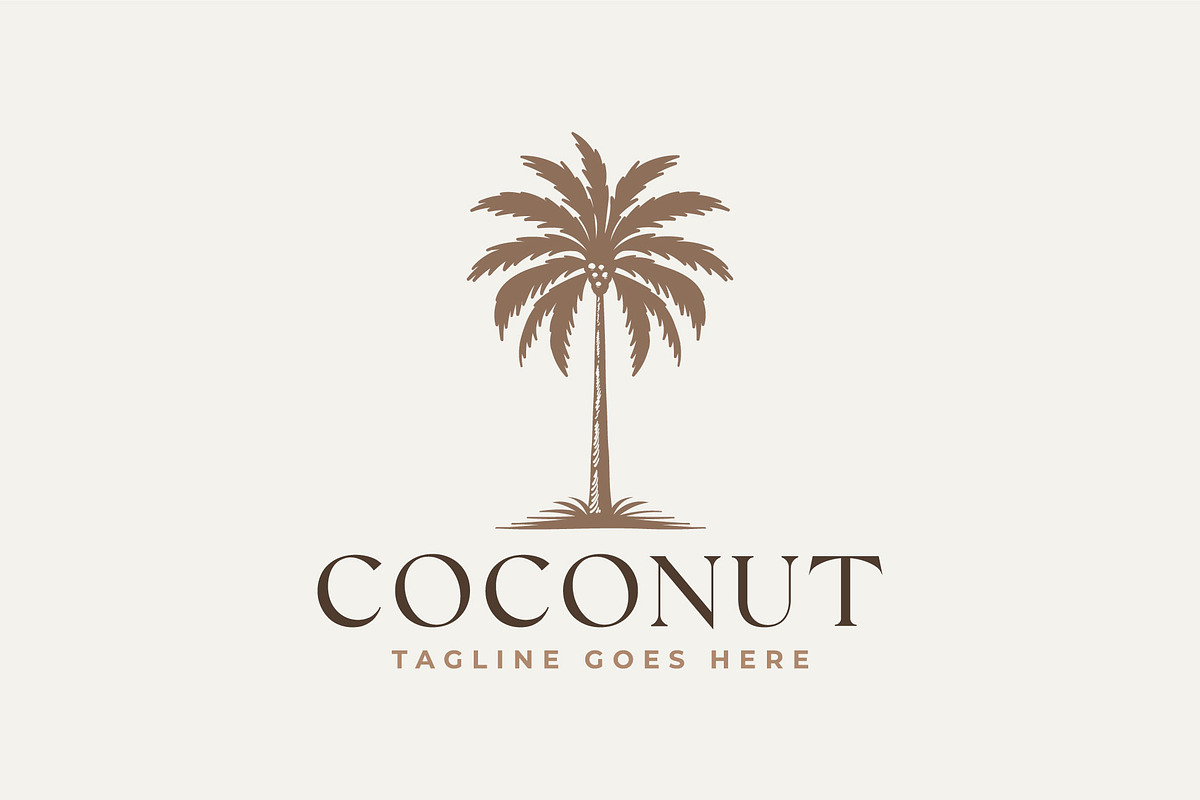retro coconut palm tree icon logo, a Branding & Logo Template by Blazybone (Photo 1 of 2)