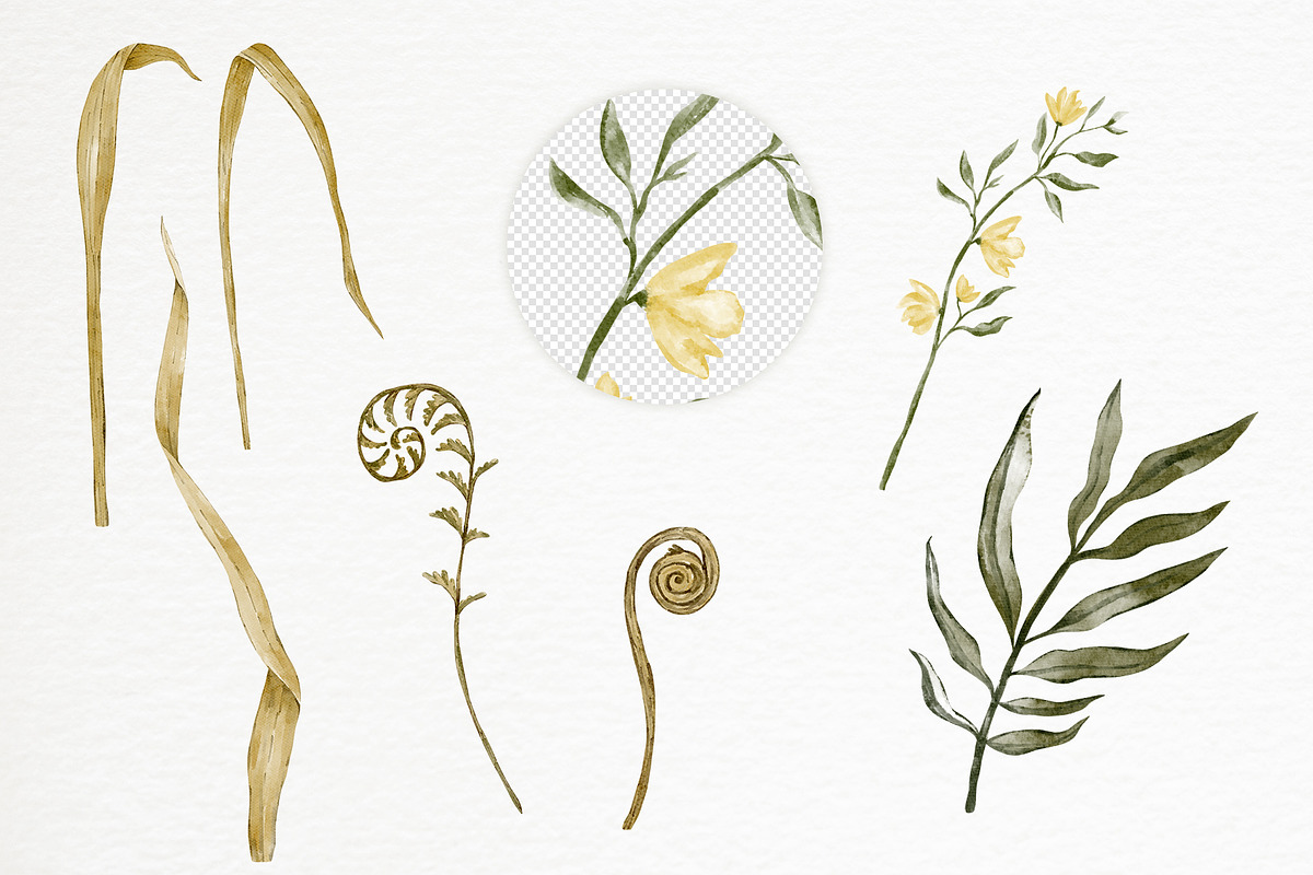 Forest Watercolor Clipart Pattern, a Texture Illustration by PawGraphic (Photo 4 of 11)