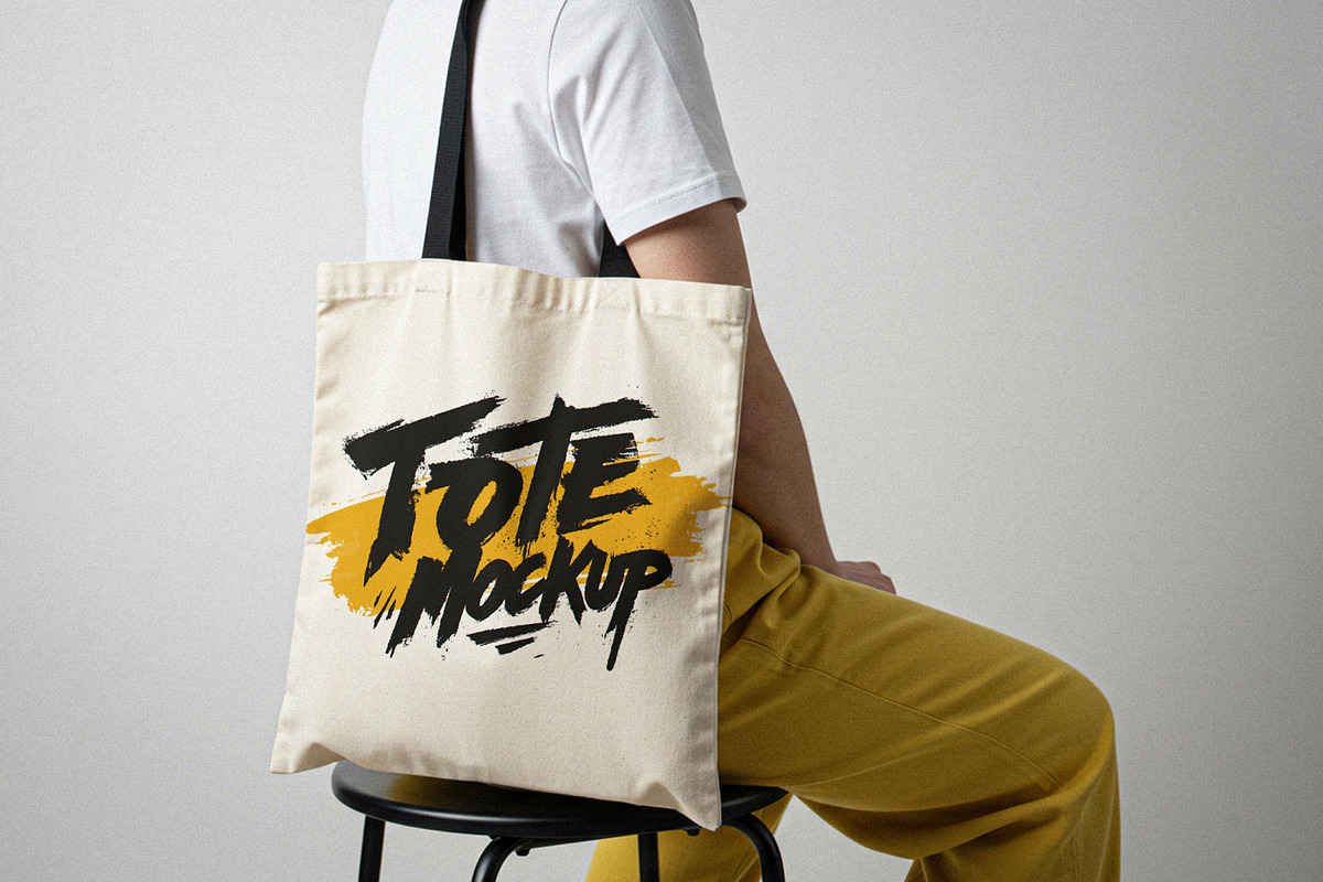 Fabric Tote Bag Mockup, a Household Mockup by Designer Dude