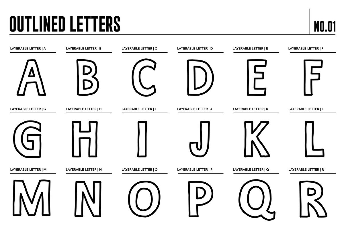 90 Hand Drawn Letters for Procreate, a Brush Add-On by Quiver Supply Co. (Photo 10 of 11)