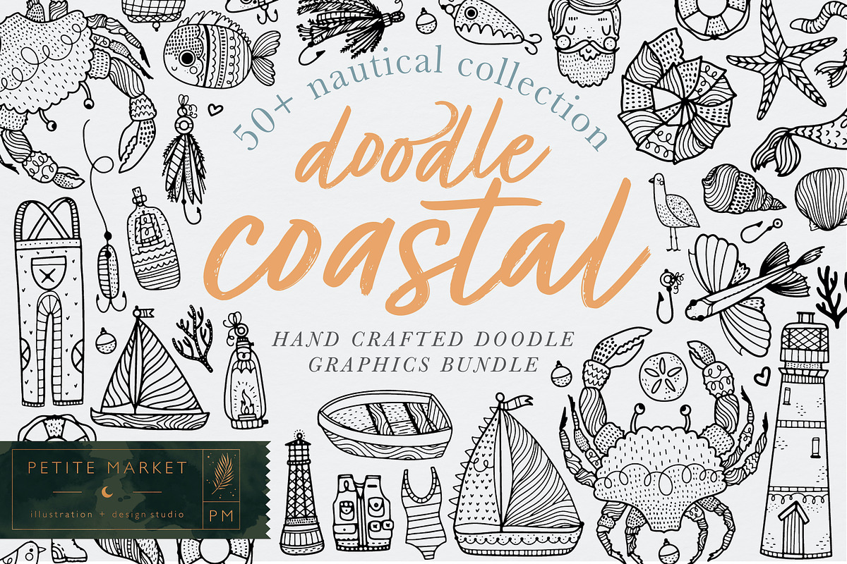Coastal Hand Drawn Clip Art, a Graphic by PetiteMarket (Photo 1 of 3)