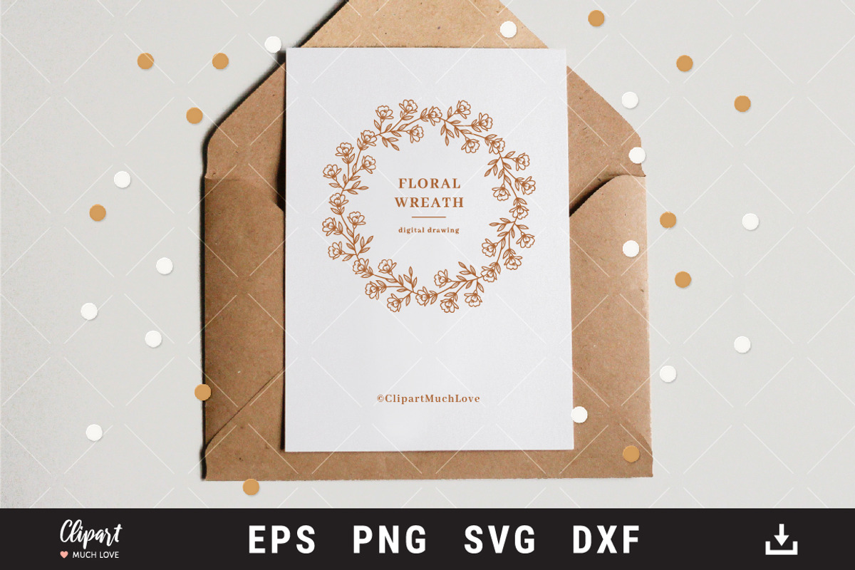 Floral wreath SVG, Wedding wreath, an Object Graphic by ClipartMuchLove (Photo 4 of 7)