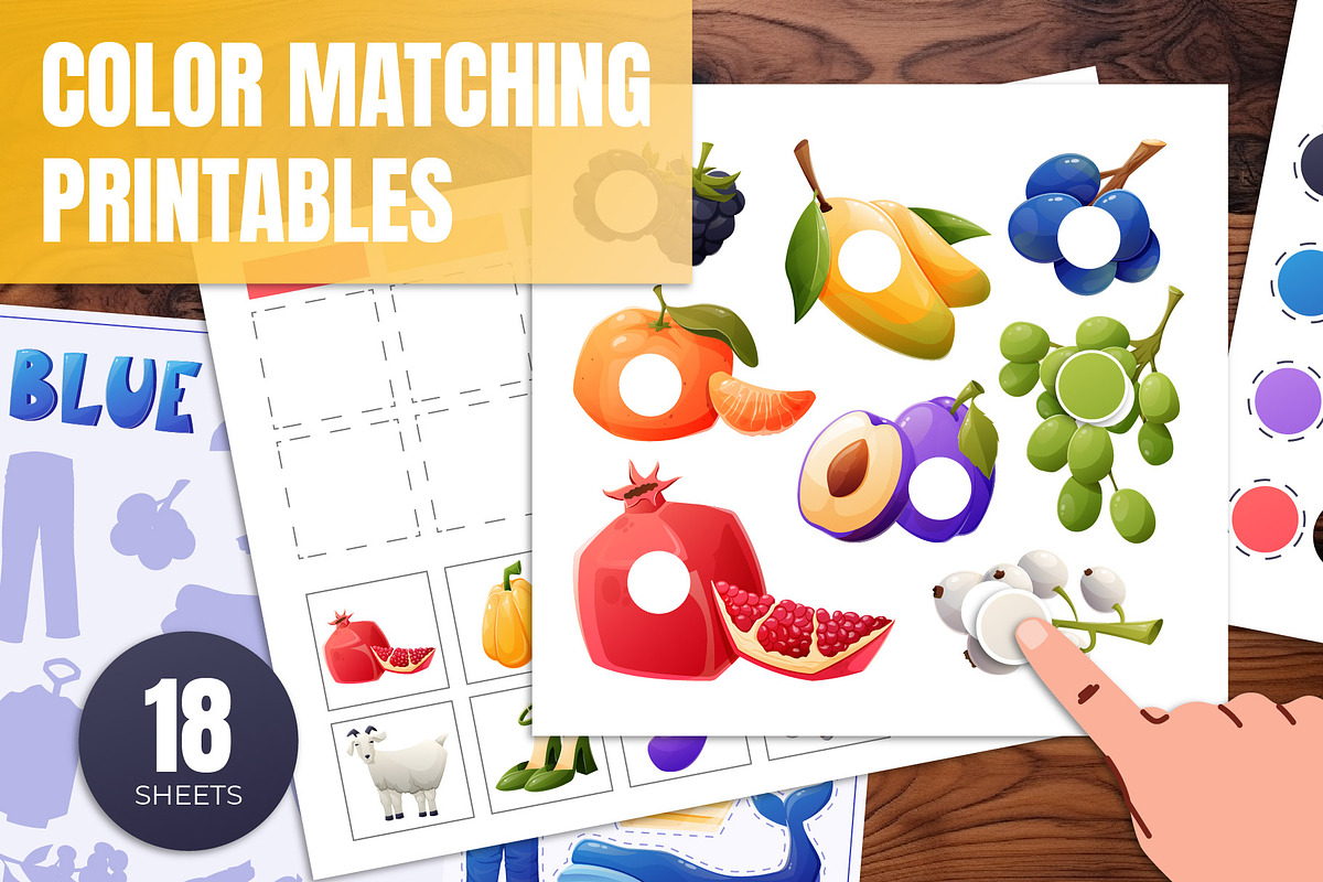 Color matching printables | 18 sheet, a Poster Template by EeKayStore (Photo 1 of 6)