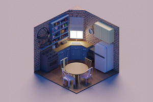 Monica's Kitchen-Friends 3d Model