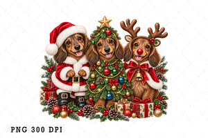 Dachshund Christmas Png