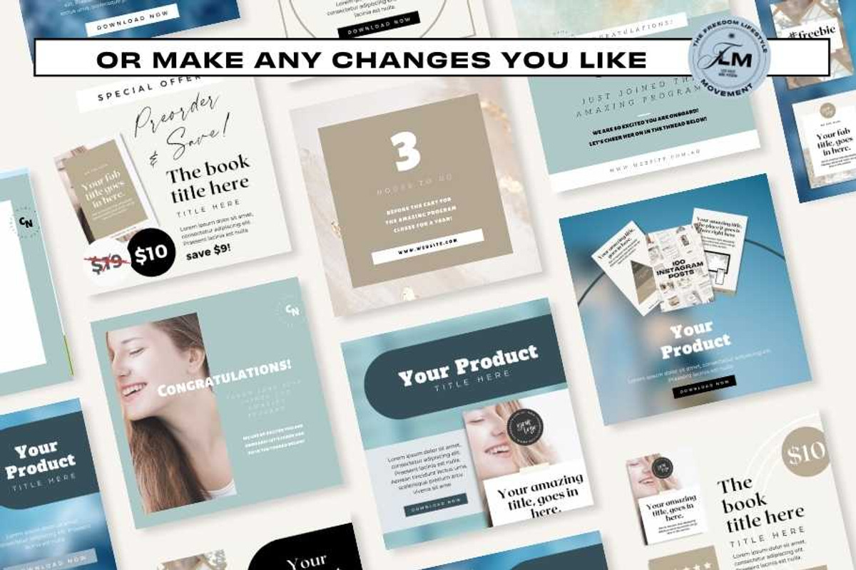 80 Launch Posts - Desert Boho, a Social Media Template by Freedom ...